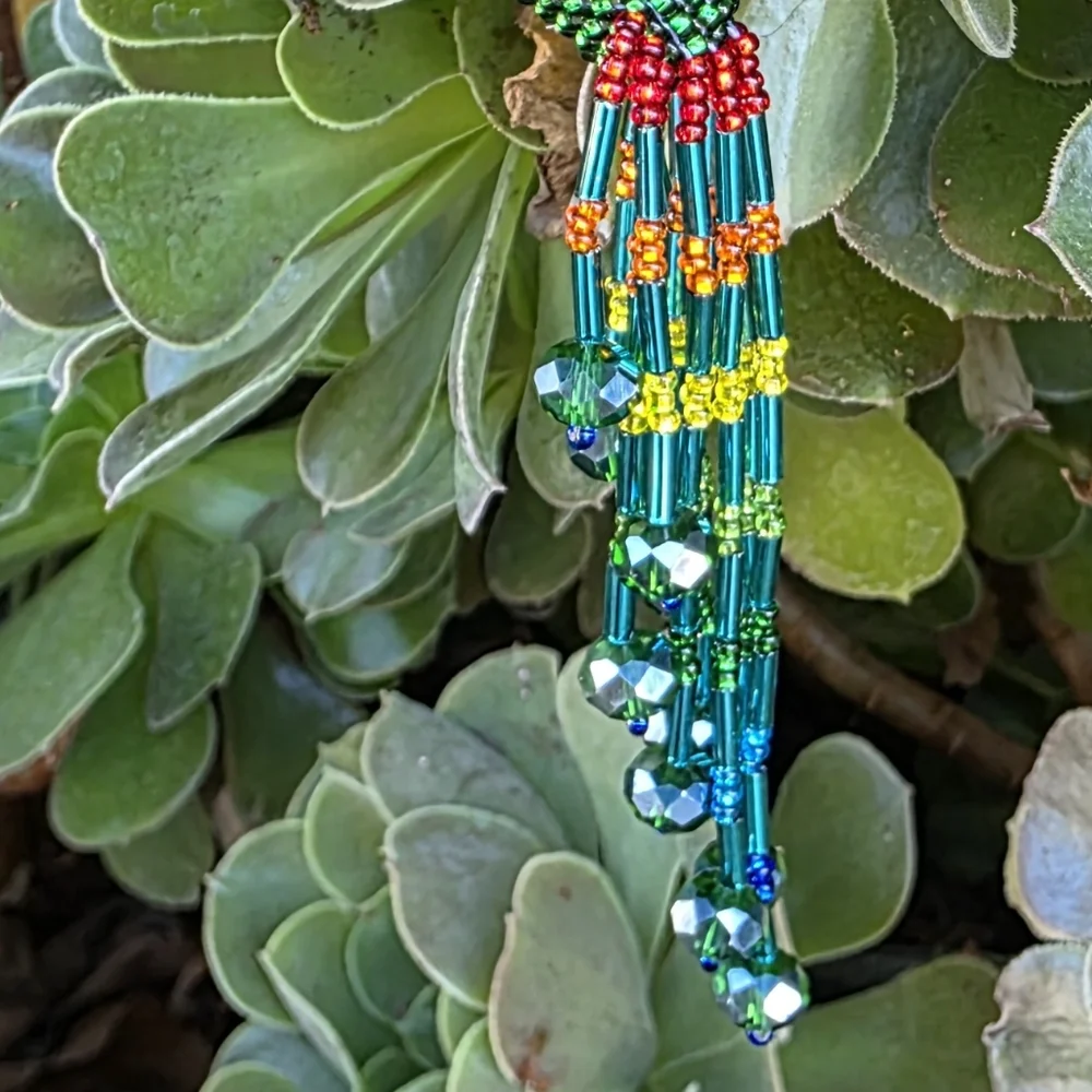 Colorful Beaded Parrot Ornament